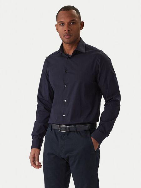 Calvin Klein Koszula Essential LV019EU001 Granatowy Regular Fit. Niebieskie koszule CALVIN KLEIN, m, bez wzorów, z bawełny, bez kołnierzyka, bez ramiączek. Za 299.99 zł.