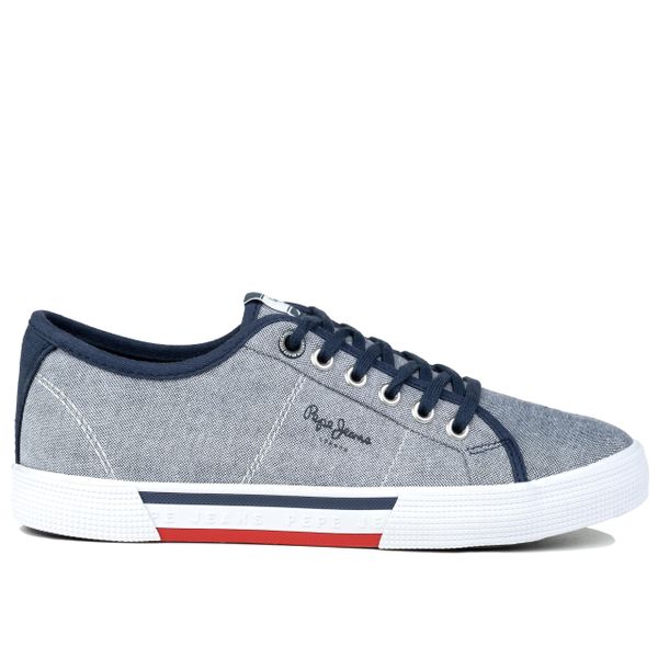 Buty męskie trampki sportowe Pepe Jeans BRADY MEN CHAMBRAY. Białe trampki Pepe Jeans, m, bez wzorów, bez zapięcia. Za 215.00 zł.