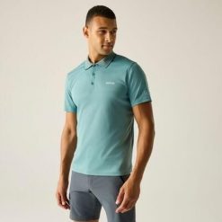 Męska koszulka polo Maverik V Quick Drying. Zielone koszulki polo Regatta, m, bez wzorów, z poliesteru, bez kołnierzyka, bez ramiączek. W wyprzedaży za 89.99 zł.