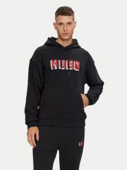 Hugo Bluza Diqerio 50516655 Czarny Relaxed Fit. Czarne bluzy Hugo, m, bez wzorów, z bawełny, bez kaptura. Za 339.99 zł.