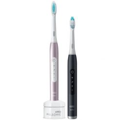 Szczoteczka soniczna Oral-B Pulsonic Slim Luxe 4900 Duo czarny/różowy. Szczoteczki elektryczne ORAL B. Za 419.00 zł.