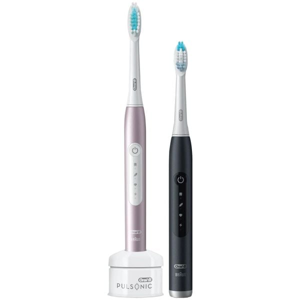 Szczoteczka soniczna Oral-B Pulsonic Slim Luxe 4900 Duo czarny/różowy. Szczoteczki elektryczne ORAL B. Za 419.00 zł.