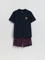 Dwuczęściowa piżama FC Barcelona - granatowy. Niebieskie piżamy Reserved, l, bez wzorów, z bawełny, bez ramiączek. Za 149.99 zł.