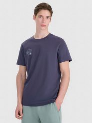 4F T-shirt regular z nadrukiem męski - szary XXL. Szare t-shirty 4F, m, bez wzorów, z bawełny, bez kołnierzyka, bez ramiączek. Za 59.99 zł.