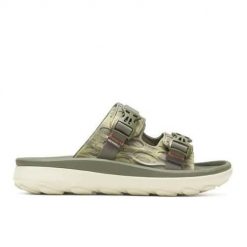 Klapki męskie Merrell Hut Ultra Wrap. Zielone klapki Merrell, z jeansu. Za 515.00 zł.