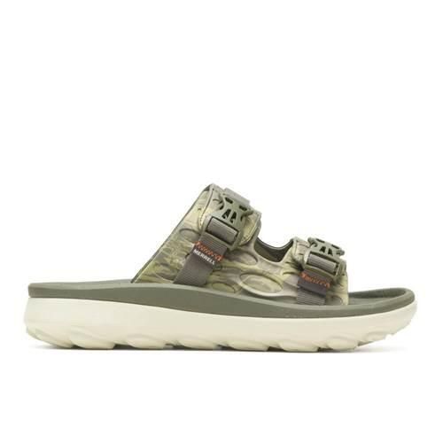 Klapki męskie Merrell Hut Ultra Wrap. Zielone klapki Merrell, z jeansu. Za 516.00 zł.