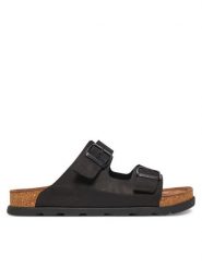 Rieker Klapki 21190-00 Czarny. Czarne klapki Rieker, z nubiku. Za 359.99 zł.