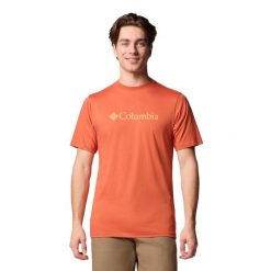 T-shirt sportowy z krótkim rękawem męski CSC Basic Logo SS Tee. Brązowe t-shirty sportowe Columbia, bez wzorów, z bawełny, bez ramiączek, trekkingowe. Za 99.99 zł.