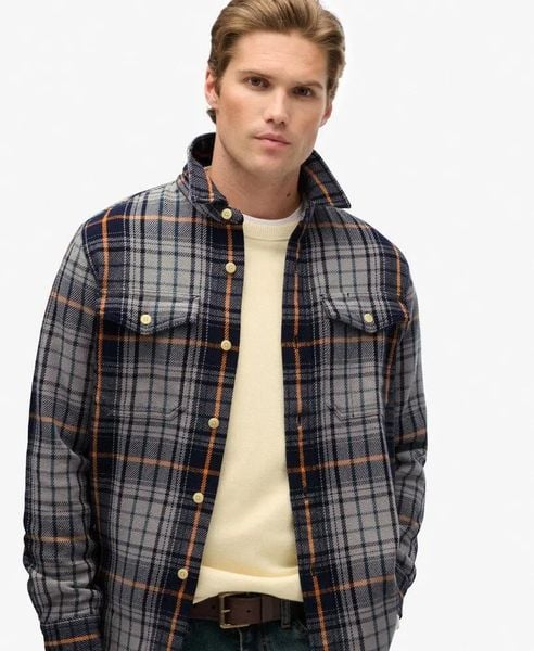 Superdry The Merchant Store Koszula Heavy Checked – 100% Bawełna Organic. Niebieskie koszule Superdry, m, z aplikacjami, z bawełny, bez kołnierzyka, bez ramiączek. Za 352.15 zł.