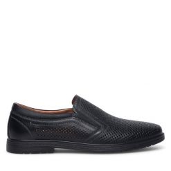 Półbuty Sergio Bardi. Czarne eleganckie półbuty Sergio Bardi, bez wzorów, bez obcasa, bez zapięcia. Za 249.99 zł.