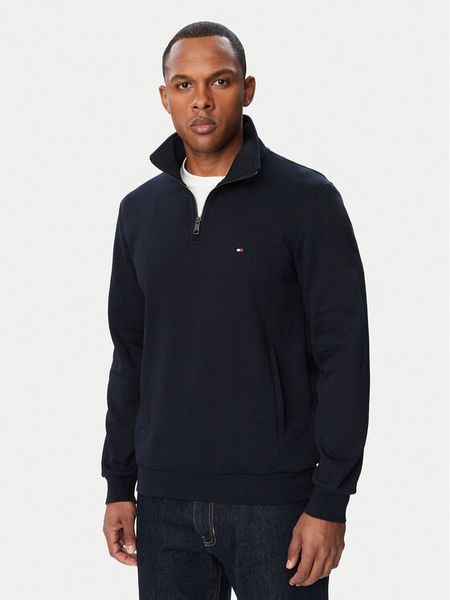 Tommy Hilfiger Bluza Essential MW0MW36510 Granatowy Regular Fit. Niebieskie bluzy Tommy Hilfiger, m, bez wzorów, z bawełny, bez kaptura. Za 529.99 zł.