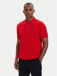 Tommy Jeans Polo DM0DM22711 Czerwony Regular Fit. Czerwone koszulki polo Tommy Jeans, m, bez wzorów, z bawełny, bez kołnierzyka, bez ramiączek. Za 289.99 zł.