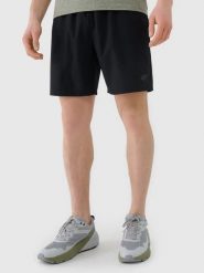 Spodenki treningowe szybkoschnące męskie 4F 4FWSS26TFSHM1278. Czarne krótkie spodenki sportowe 4F, m, bez wzorów, z elastanu. Za 80.99 zł.
