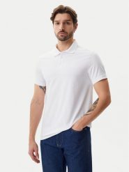 Calvin Klein Jeans Polo LV040HM281 Biały Regular Fit. Białe koszulki polo Calvin Klein Jeans, m, bez wzorów, z bawełny, bez kołnierzyka, bez ramiączek. Za 159.99 zł.