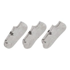 Skarpety Unisex Dla Dorosłych Everyday Plus Z Amortyzacją (zestaw 3 Sztuk). Szare skarpety Nike, bez wzorów, z bawełny. Za 124.99 zł.