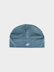 4F Czapka do biegania uniseks - turkusowa L/XL. Niebieskie czapki zimowe 4F, bez wzorów, z elastanu. W wyprzedaży za 29.99 zł.