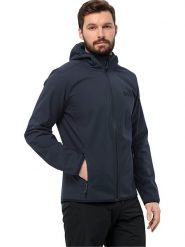 Jack Wolfskin Kurtka softshellowa "Bornberg" w kolorze granatowym rozmiar: XXL. Niebieskie kurtki outdoor i hardshell Jack Wolfskin, xxl, bez wzorów, bez kaptura. Za 300.78 zł.