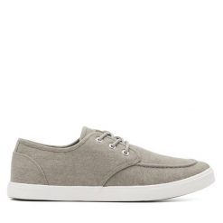 Półbuty Lanetti. Szare eleganckie półbuty Lanetti, bez wzorów, bez obcasa, bez zapięcia. Za 64.99 zł.