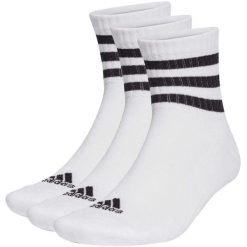 Skarpety adidas 3-Stripes Cushioned Sportswear Mid-Cut Socks 3P. Białe skarpety Adidas, bez wzorów. Za 49.00 zł.