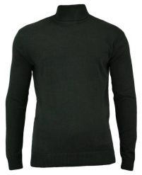 Golf Elegancki, Modny Męski - Brave Soul - 100% BAWEŁNA - Khaki. Zielone golfy Brave Soul, l, bez wzorów, z bawełny, bez ramiączek. Za 119.00 zł.