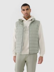 4F Bezrękawnik puchowy z wypełnieniem syntetycznym męski - khaki 3XL. Brązowe kurtki przeciwdeszczowe 4F, m, bez wzorów, z gumy, bez kaptura. W wyprzedaży za 99.99 zł.