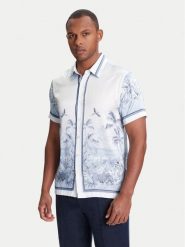 Guess Koszula M4YH39 WF1T2 Niebieski Regular Fit. Niebieskie koszule Guess, m, z aplikacjami, z syntetyku, bez kołnierzyka, bez ramiączek. Za 209.99 zł.