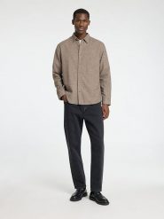 SELECTED HOMME Koszula w kolorze szarobrązowym rozmiar: XXL. Brązowe koszule Selected Homme, xxl, bez wzorów, z bawełny, bez kołnierzyka, bez ramiączek. Za 79.59 zł.
