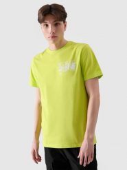 4F T-shirt regular z nadrukiem męski - zielony XXL. Zielone t-shirty 4F, m, bez wzorów, z bawełny, bez kołnierzyka, bez ramiączek. W wyprzedaży za 29.99 zł.