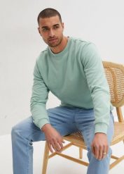 Bluza dresowa regular fit. Niebieskie bluzy bonprix, m, bez wzorów, z dresówki, bez kaptura. Za 79.99 zł.