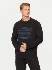 G-Star Raw Bluza Originals D25441-D797 Czarny Regular Fit. Czarne bluzy G-Star Raw, m, bez wzorów, z bawełny, bez kaptura. Za 289.99 zł.