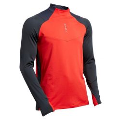 Bluza piłkarska dla dorosłych Kipsta T500 na półsuwak. Czerwone bluzy KIPSTA, xs, bez wzorów, z materiału, bez kaptura. Za 79.99 zł.
