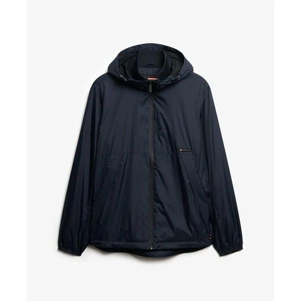 Windbreaker Superdry. Niebieskie kurtki przeciwdeszczowe Superdry, bez wzorów, z softshellu, bez kaptura. Za 408.15 zł.