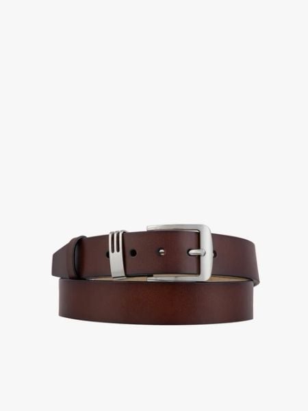 Brązowy pasek ze skóry licowej. Brązowe paski Brawo sp. z o.o., bez wzorów, z denimu, eleganckie. Za 129.99 zł.