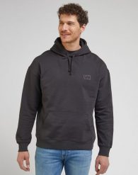 LEE MĘSKA BLUZA CORE LOOSE HOODIE WASHED BLACK 112341677 L84W017013. Czarne bluzy Lee, l, bez wzorów, bez kaptura. Za 199.99 zł.