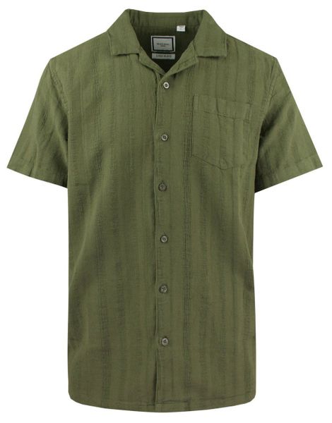 Letnia Koszula Weekendowa z Lnem - Brave Soul - Khaki. Zielone koszule Brave Soul, na lato, l, bez wzorów, z bawełny, bez kołnierzyka, bez ramiączek. Za 129.00 zł.