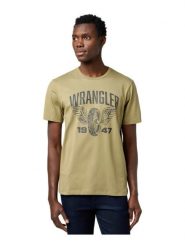 MESKA KOSZULKA WRANGLER AMERICANA TEE ALOE 112371474. T-shirty Wrangler, xl, bez wzorów, bez kołnierzyka, bez ramiączek. Za 79.99 zł.
