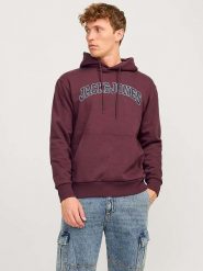 Jack & Jones Bluza "Caleb" w kolorze bordowym rozmiar: XL. Czerwone bluzy Jack & Jones, xl, bez wzorów, z bawełny, z kapturem. Za 70.24 zł.