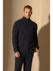 Perfect Cashmere Kaszmirowy kardigan "Leo" w kolorze granatowym rozmiar: L. Niebieskie swetry rozpinane Perfect Cashmere, l, bez wzorów, z kaszmiru, bez kołnierzyka, bez ramiączek. Za 486.58 zł.