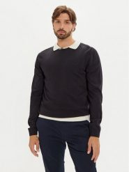 S.Oliver Sweter 2143173 Czarny Regular Fit. Czarne swetry rozpinane S.Oliver, l, bez wzorów, z bawełny, bez kołnierzyka, bez ramiączek. Za 109.99 zł.