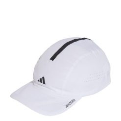 Czapka Runningxadizero Lightweight CLIMACOOL. Czarne czapki z daszkiem Adidas, bez wzorów, z materiału. Za 129.00 zł.
