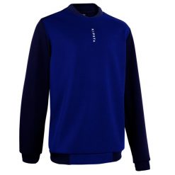 Bluza do piłki nożnej Kipsta Essential Club. Czarne bluzy KIPSTA, bez wzorów, z elastanu, bez kaptura. W wyprzedaży za 39.99 zł.