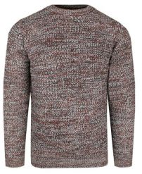 Męski Sweter Dziergany (Knit) - Brave Soul - Bordo, Brąz Melanż. Czerwone swetry rozpinane Brave Soul, l, bez wzorów, dziergany, bez kołnierzyka, bez ramiączek. Za 119.00 zł.