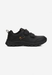 Czarne Buty Trekkingowe Beaulne. Czarne buty trekkingowe Born2be, bez wzorów, z materiału, przed kostkę, bez zapięcia. W wyprzedaży za 84.99 zł.