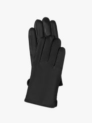 Klasyczne skórzane rękawiczki męskie. Czarne rękawiczki Ryłko, bez wzorów, z poliesteru. Za 129.99 zł.