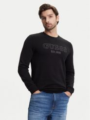 Guess Bluza M5YQ08 KCN01 Czarny Regular Fit. Czarne bluzy Guess, m, z aplikacjami, z bawełny, bez kaptura. Za 349.99 zł.