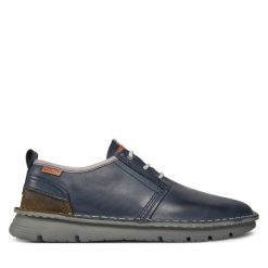 Półbuty Pikolinos. Niebieskie eleganckie półbuty Pikolinos, bez wzorów, bez obcasa, bez zapięcia. Za 439.99 zł.