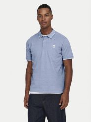 Only & Sons Polo Fletcher 22024827 Błękitny Regular Fit. Niebieskie koszulki polo Only & Sons, m, bez wzorów, z bawełny, bez kołnierzyka, bez ramiączek. Za 89.99 zł.