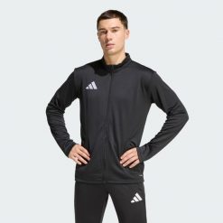 Bluza dresowa Entrada26. Białe kurtki treningowe Adidas, bez wzorów, z dresówki, bez kaptura, na fitness i siłownię. Za 179.00 zł.