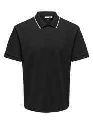 ONLY & SONS Koszulka polo "Onstomon" w kolorze czarnym rozmiar: L. Czarne koszulki polo Only & Sons, l, bez wzorów, bez kołnierzyka, bez ramiączek. Za 78.66 zł.