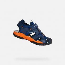 Sandały Geox Model J Borealis B Kolor Niebieski. Brązowe sandały Geox, z syntetyku, bez zapięcia. Za 245.99 zł.
